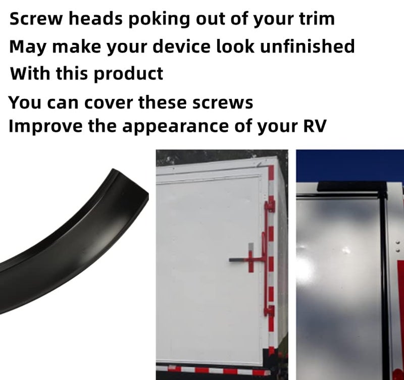 ADKUN 1"" RV Vinyl Trim Molding Insert Black for RV Camper Travel Trailer Screw Cover Gutter Corner Channel Outside Seam roof Edge Track Heavy Duty Trim (100 ft) - Image 2